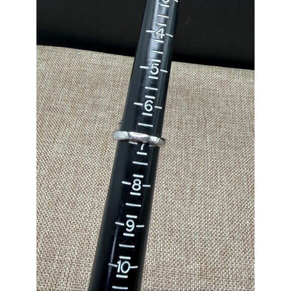 Sterling Silver 925 Blue Heart Ring w/ Lab Opal Inlay & CZ Accents – Size 7 - Picture 3 of 6